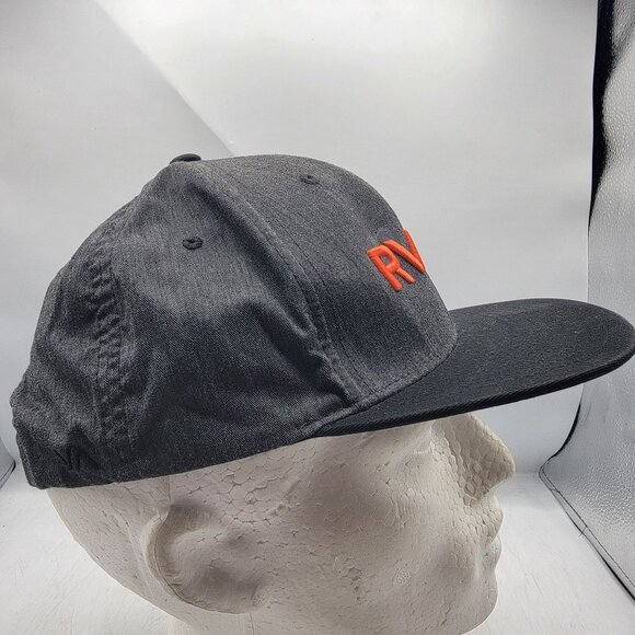 RVCA Mens Snapback Hat By Pm Tenore Black With Orange Logo - Picture 4 of 9